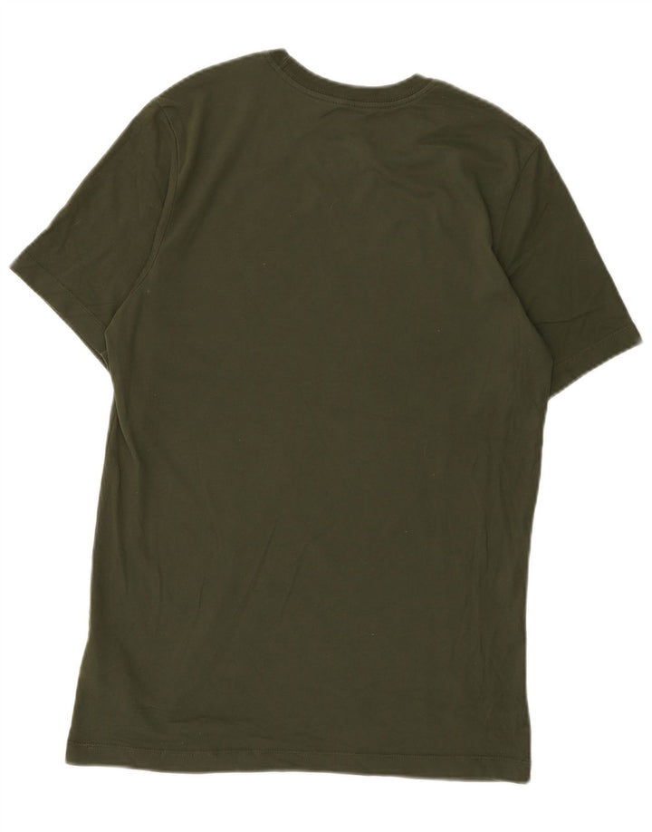 Nike Herren Dri Fit T-Shirt Top aus mittlerer Khaki-Baumwolle