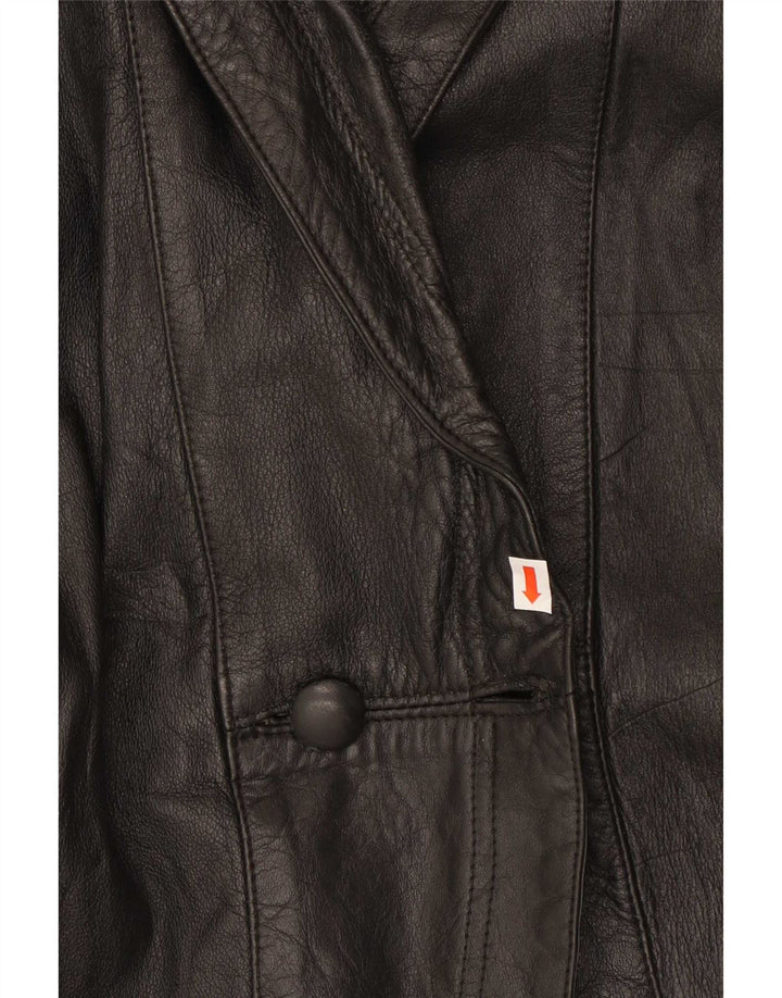 Vintage Damen Lederjacke UK 42 XL Schwarz