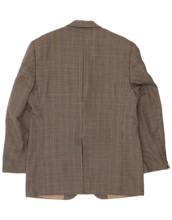 Ralph Lauren Mens Blazer Jacket UK 40 Medium Beige Houndstooth Wool