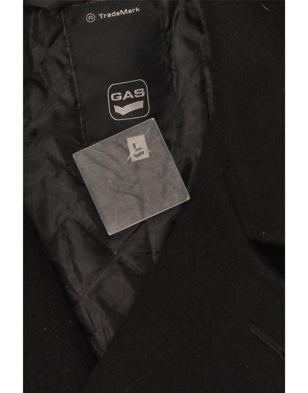 Gas Herren Zweireihiger Mantel UK 40 Large Schwarz