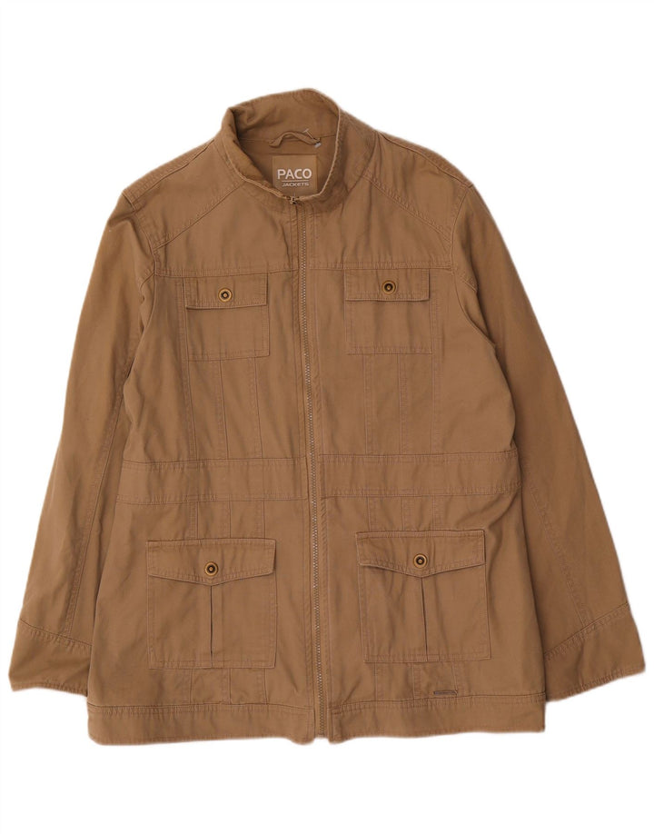 Paco Herren-Utility-Jacke, UK 40, große braune Baumwolle