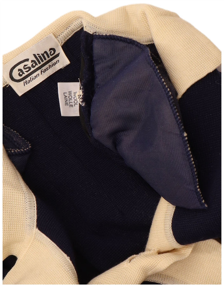 Vintage Damen Longline Oversized Cardigan Pullover IT 46 Large Marineblau