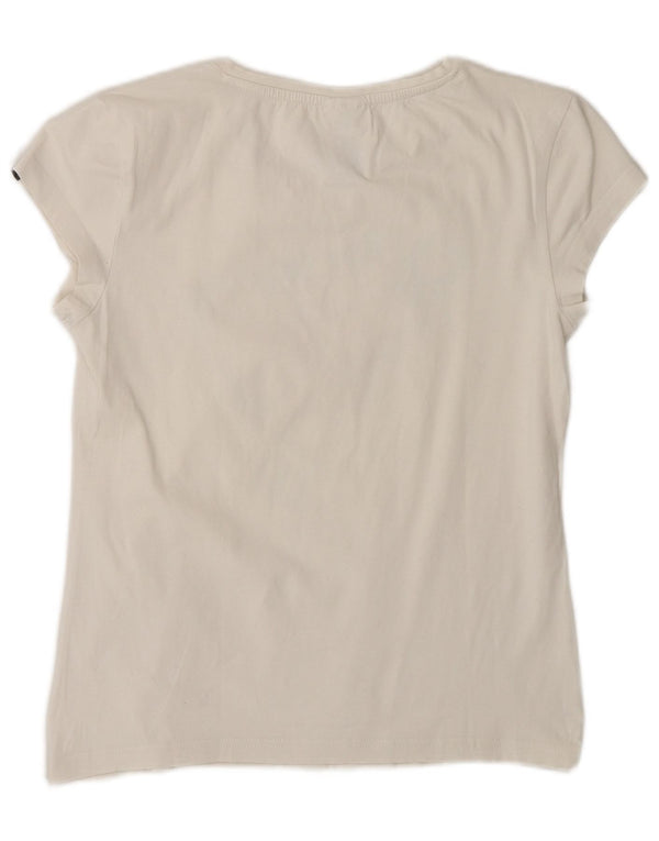 Adidas Damen Grafik T-Shirt Top UK 8/10 Small Weißes Blumenmuster aus Baumwolle