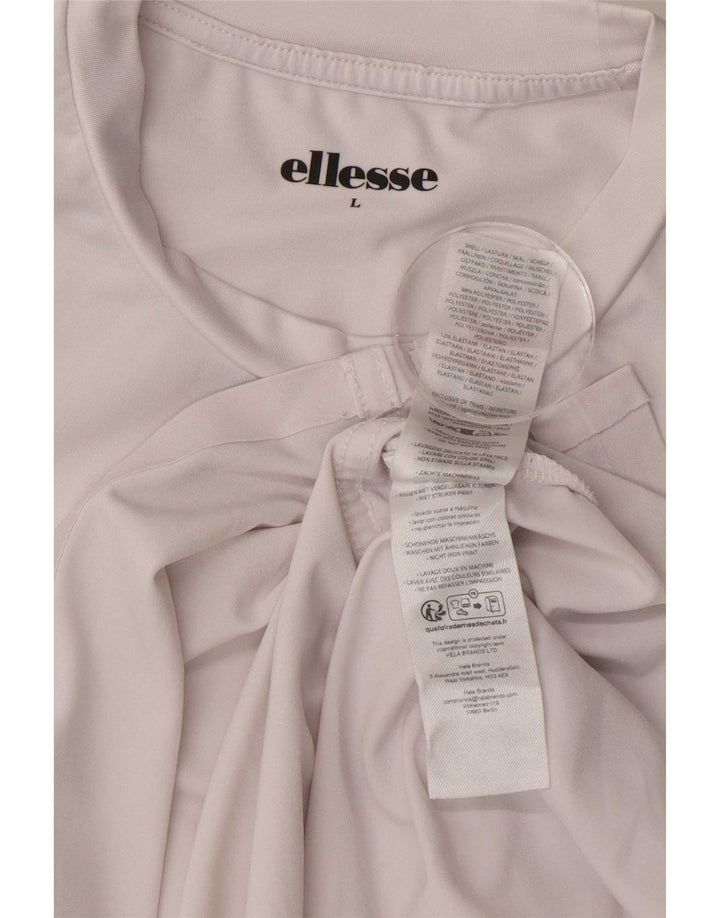Ellesse Herren T-Shirt Top Large Weiß Polyester