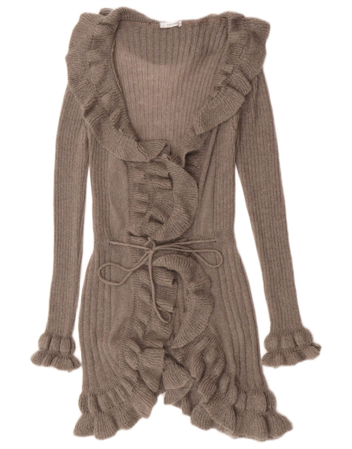 Northland Langer Damen-Cardigan mit Rüschen vorne, Gr. 8, Grau