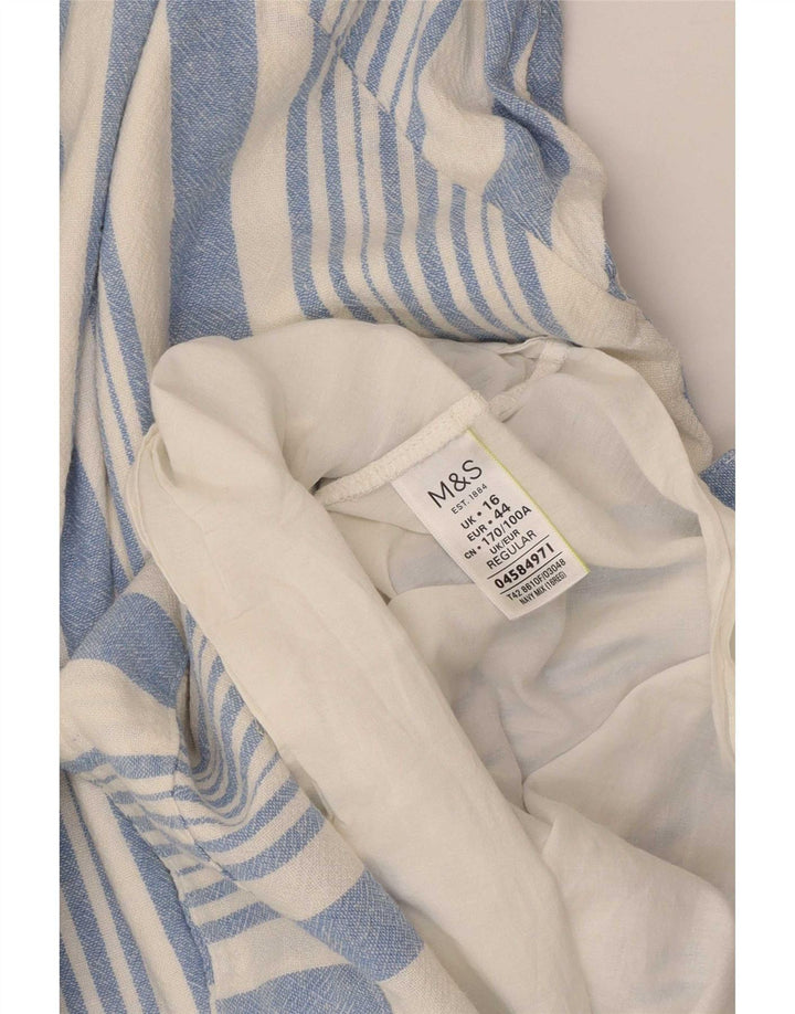 Marks & Spencer Damen ärmelloses Basic-Kleid UK 16 Large Blau gestreift