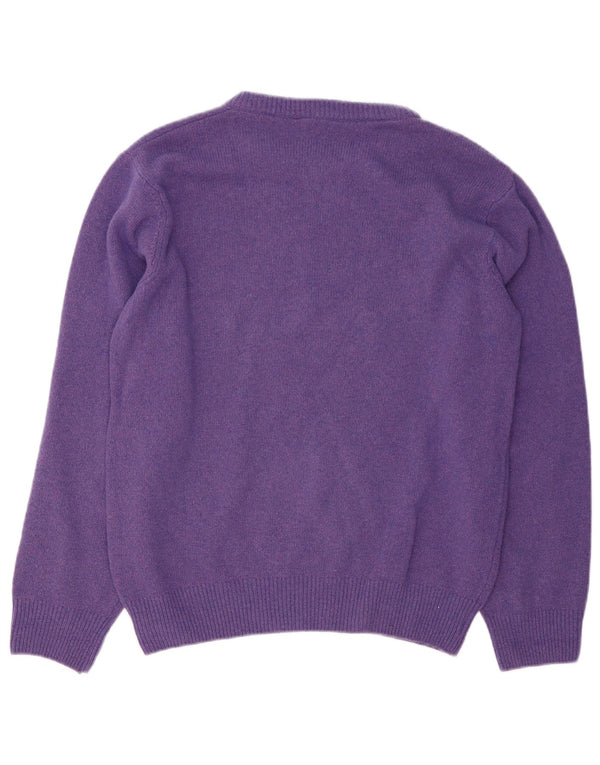 Luca Nobili Herren-Pullover mit U-Boot-Ausschnitt, mittelviolette Wolle