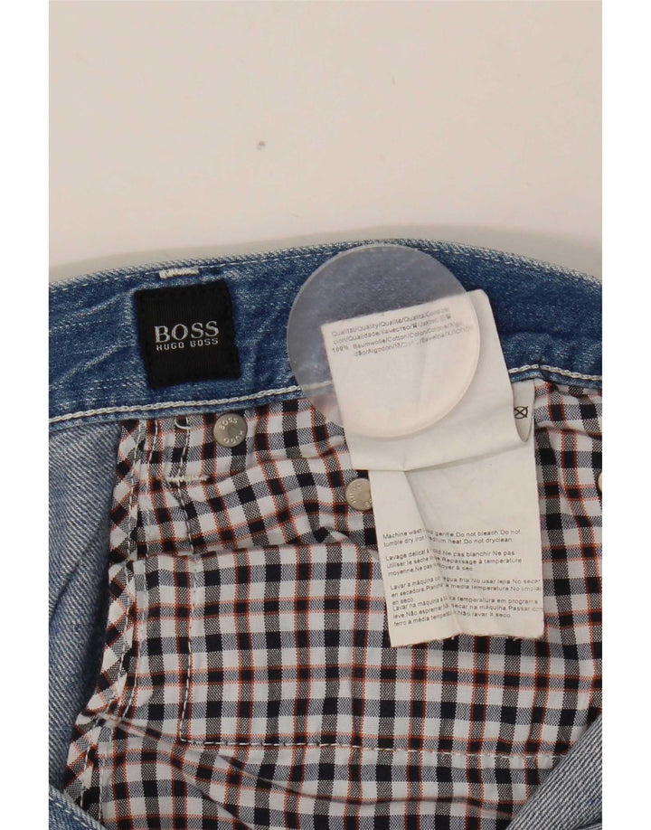 Hugo Boss Herren Straight Jeans W38 L34 Blaue Baumwolle