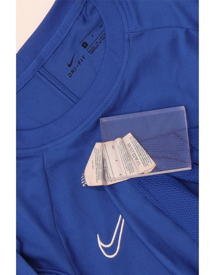 NIKE Herren Dri Fit T-Shirt Top Small Blau Colourblock Polyester