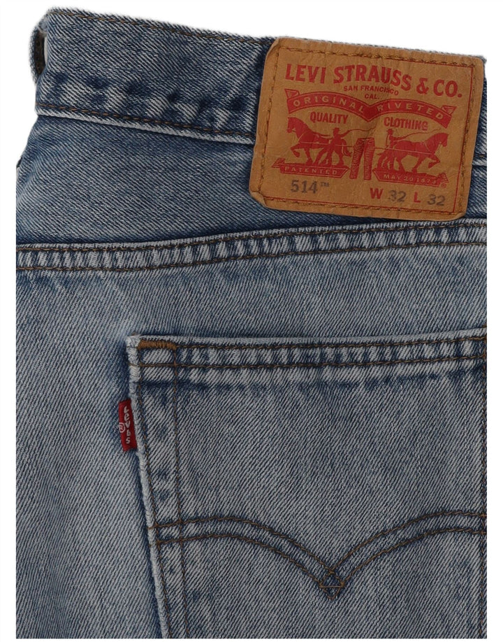 LEVI'S Herren 514 Straight Jeans W32 L32 Blaue Baumwolle