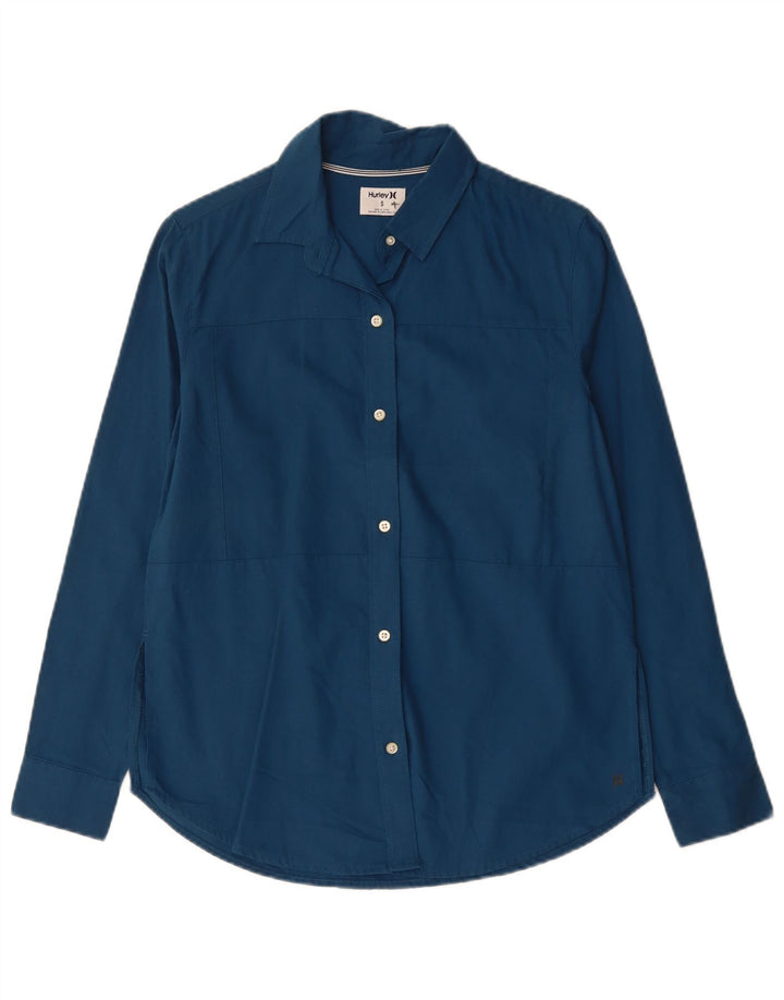 Hurley Damen-Hemd UK 10 Small Blaues Polyester