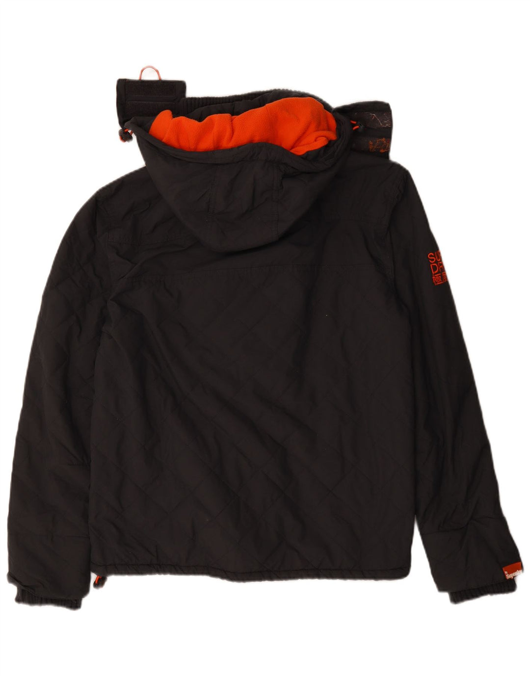 Superdry Damen-Windbreakerjacke mit Kapuze, UK 16, Größe L, grau, Polyester