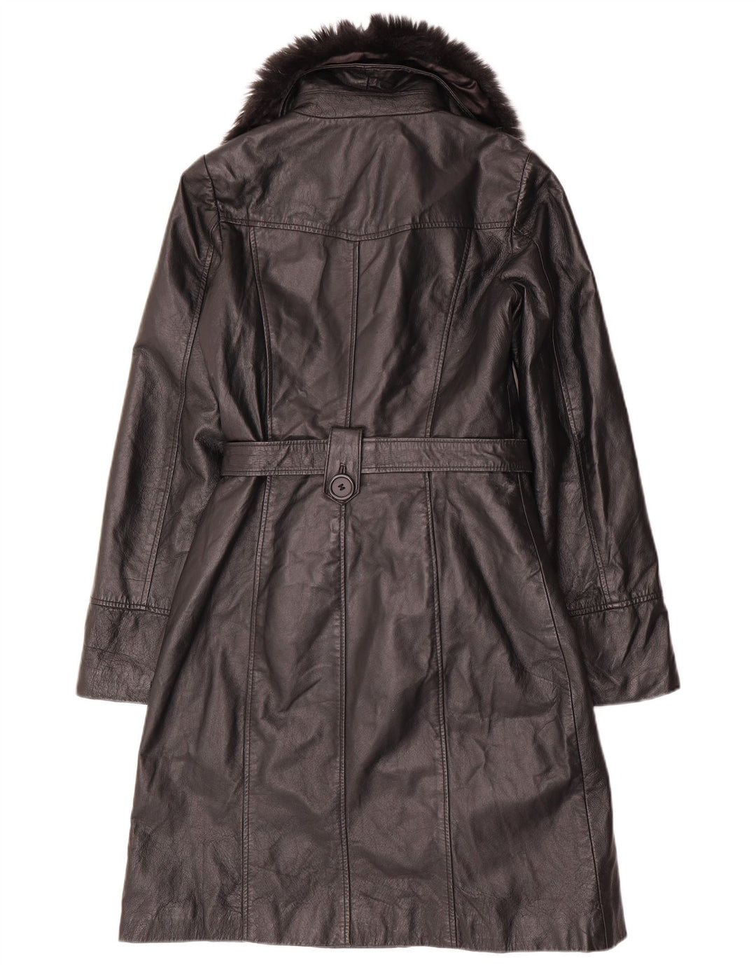 Orsay Damen Ledermantel UK 10 Small Schwarz