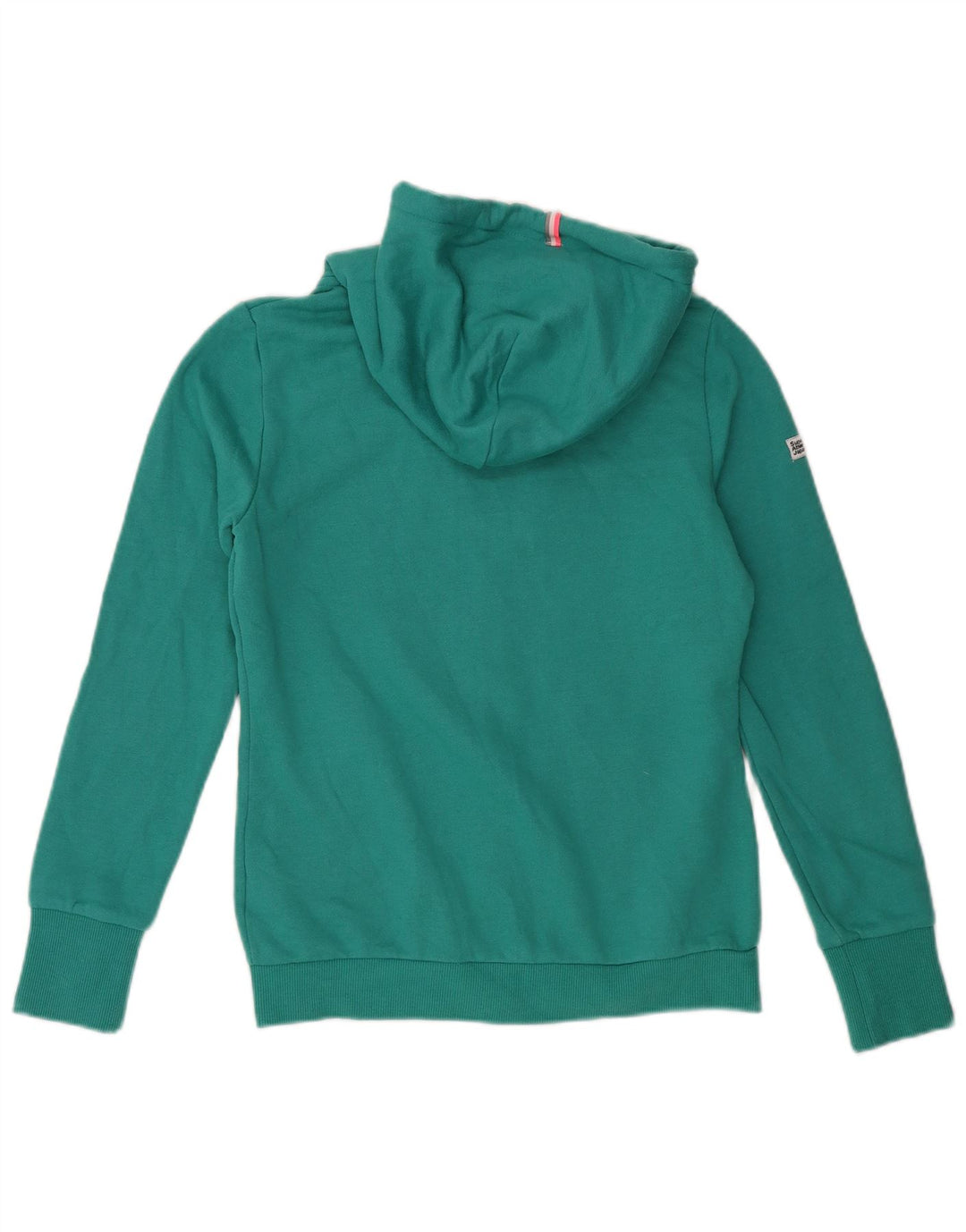SUPERDRY Damen-Kapuzenpullover mit Reißverschluss, UK 12, mittelgrüne Baumwolle