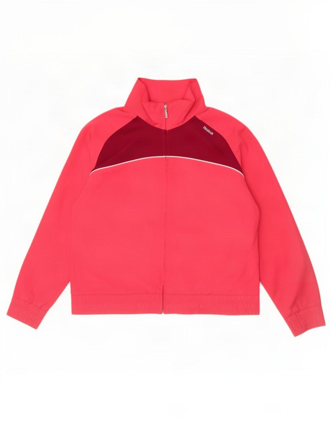 Reebok Damen-Trainingsanzug-Top-Jacke UK 18 XL Rosa Colourblock-Polyester
