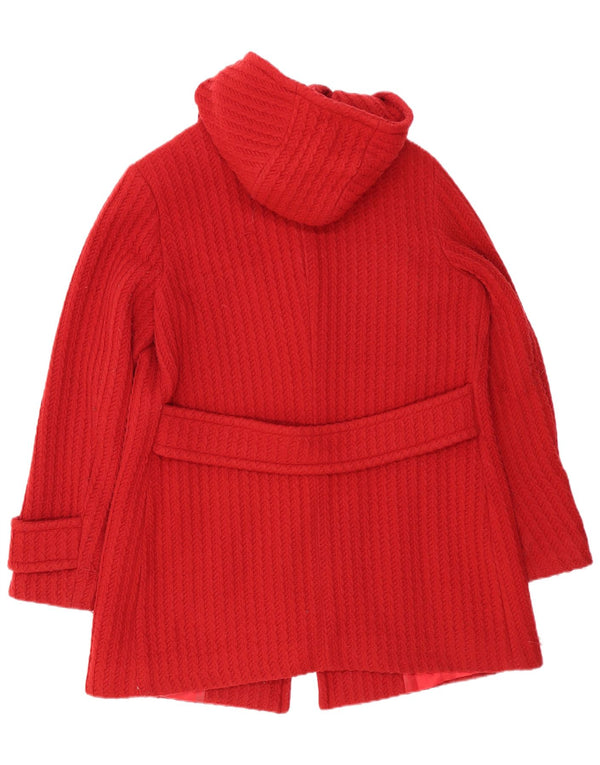 Enrico Coveri Damen-Strickmantel mit Kapuze IT 48 XL Rote Schurwolle