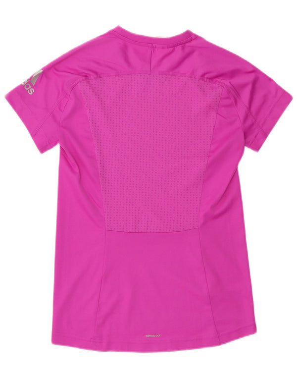 Adidas Girls Climacool T-Shirt Top 13-14 Years Pink Polyester