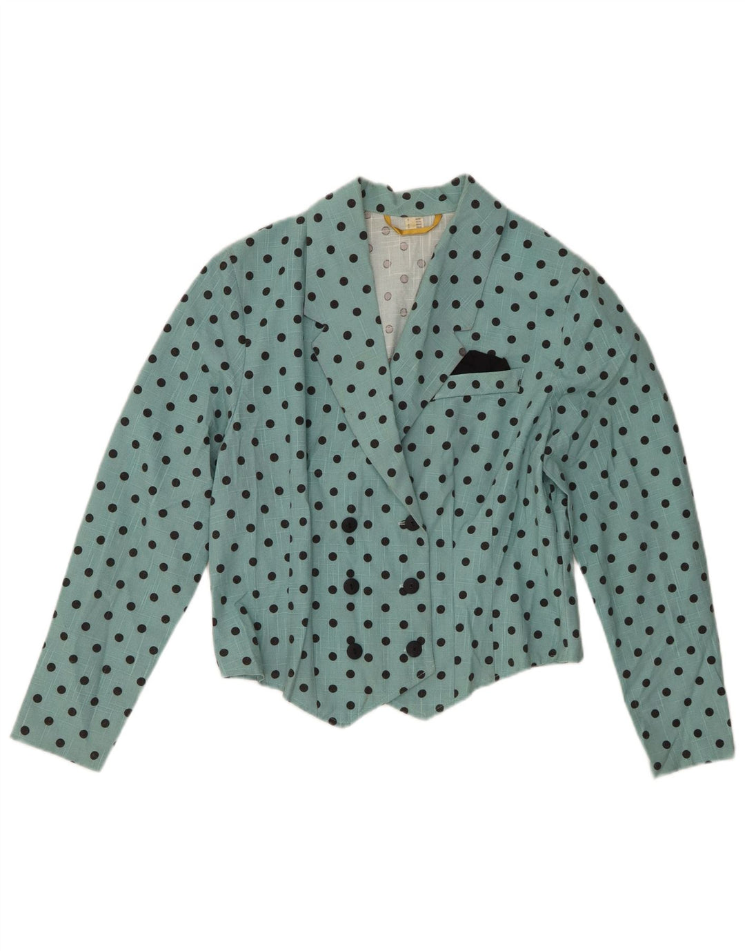 Vintage Damen Blazer Jacke IT 40/42 Klein Türkis Polka Dot