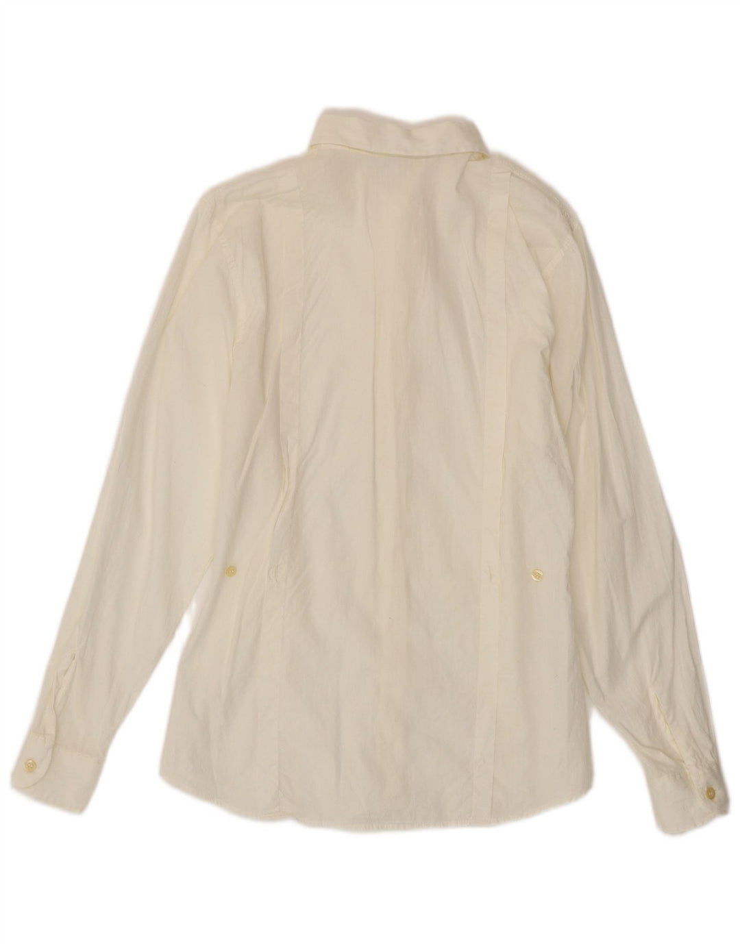 Benetton Damen-Hemd IT 42 aus mittelweißer Baumwolle