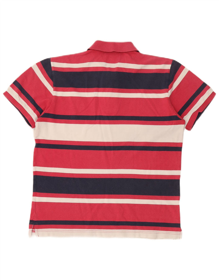 Gant Herren-Poloshirt aus mittelrosa gestreifter Baumwolle