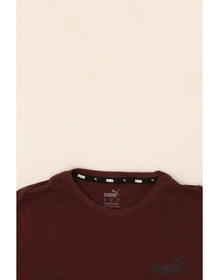 PUMA Mens T-Shirt Top Small Burgundy Cotton Vintage Puma and Second-Hand Puma from Messina Hembry 