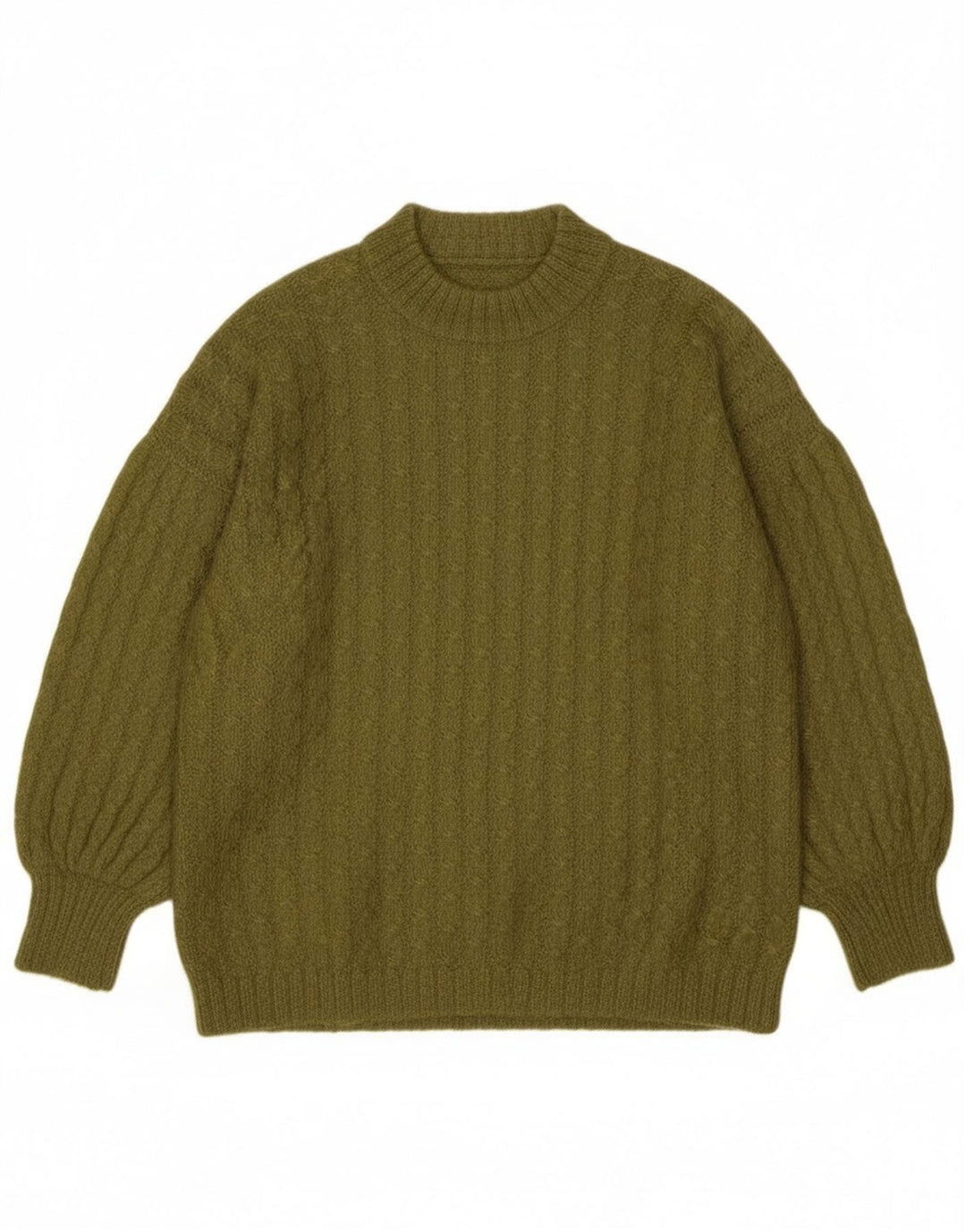 Vintage Damen Rollkragenpullover Pullover UK 14 Large Khaki