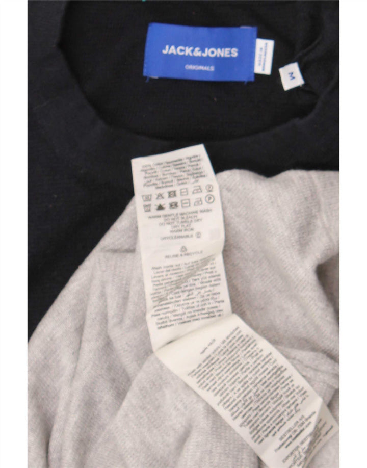 Jack & Jones Herren-Pullover mit Rundhalsausschnitt aus mittelgrauer Colourblock-Baumwolle