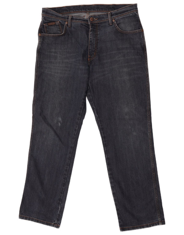 Wrangler Herren Texas Stretch Straight Jeans W35 L30 Marineblaue Baumwolle
