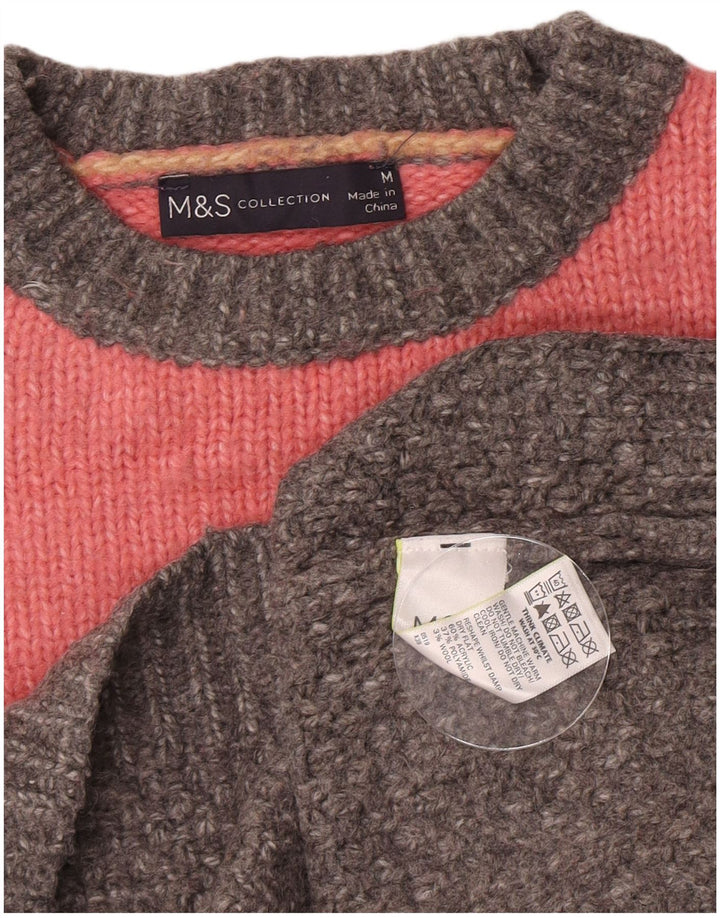 Marks & Spencer Damen-Pullover mit Rundhalsausschnitt, Gr. 12, mittelmehrfarbig