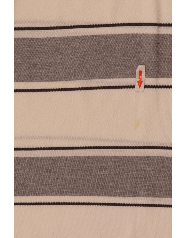 Champion Herren Poloshirt XL weiß gestreift aus Baumwolle