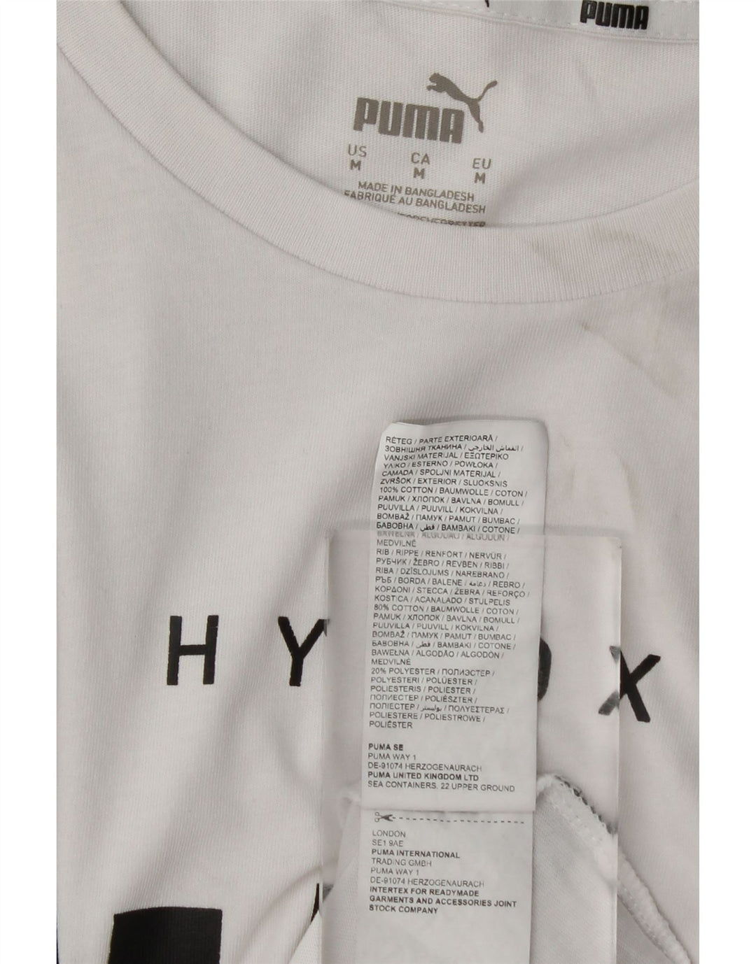 Puma Herren Grafik-T-Shirt-Oberteil aus mittelweißer Baumwolle