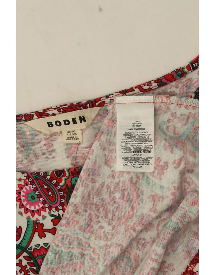 Boden Langes Basic-Kleid für Damen, UK 14, Größe L, rot, Paisley-Baumwolle