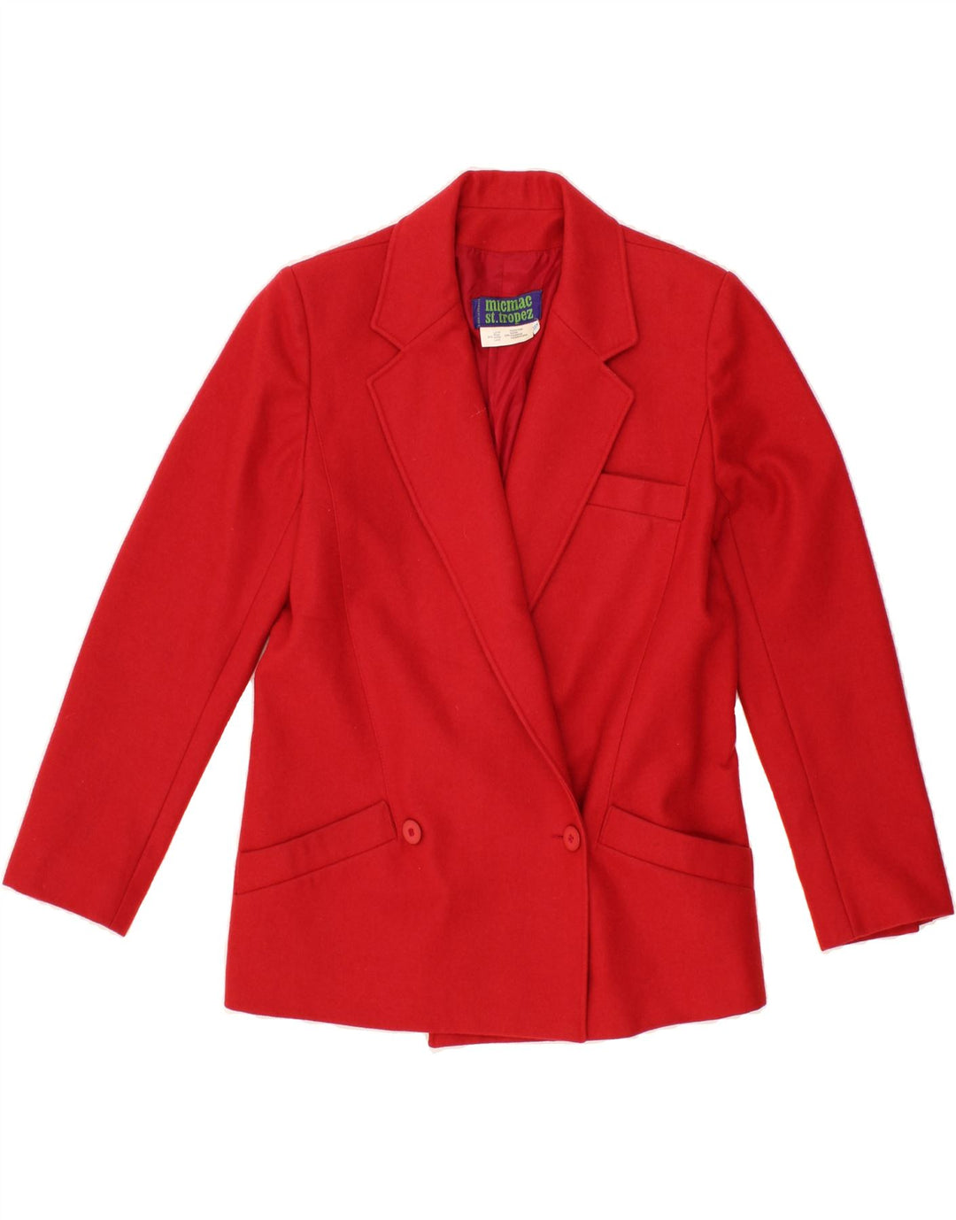 MICMAC ST.TROPEZ Womens Double Breasted Blazer Jacket EU 38 Medium Red Vintage MicMac St.Tropez and Second-Hand MicMac St.Tropez from Messina Hembry 