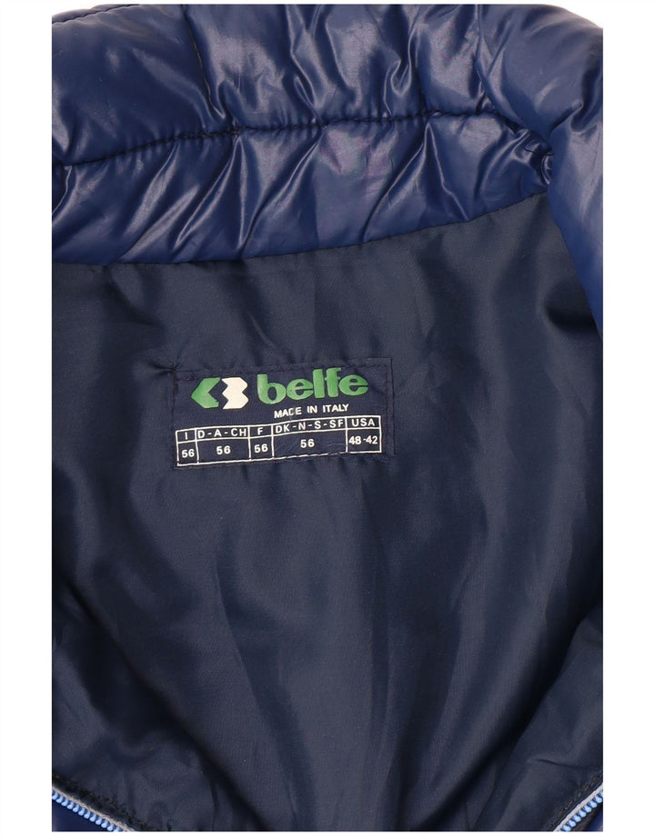 Belfe Herren Wattierte Jacke IT 56 3XL Blau Colourblock