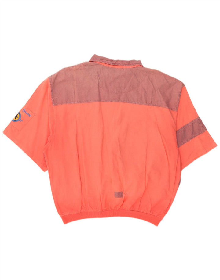 Chewan Herren Grafik-Kurzarm-Pulloverhemd, Einheitsgröße, Orange, Farbblock