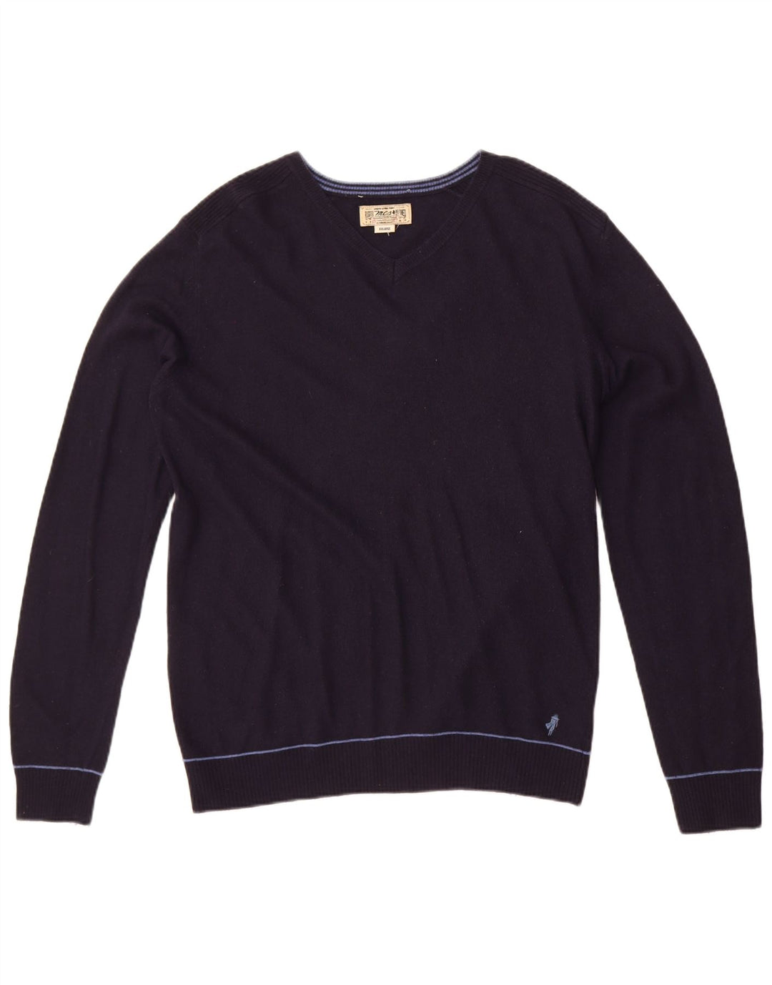 Marlboro Classics Herren-Pullover mit V-Ausschnitt, 2XL, Marineblau, Polyamid