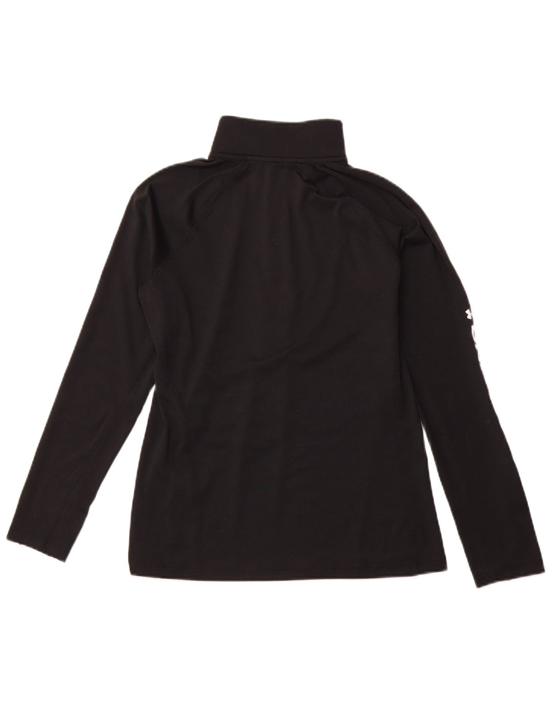 UNDER ARMOUR Damen-Oberteil mit Reißverschluss und Grafik, langärmlig, UK 14, mittelschwarz