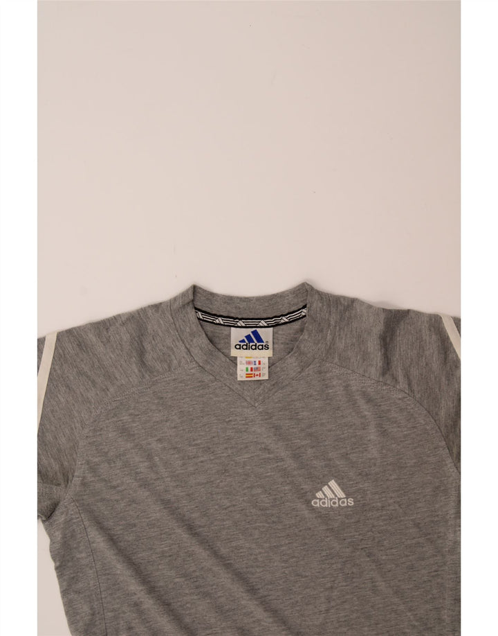 ADIDAS Boys T-Shirt Top 9-10 Years Grey Cotton Vintage Adidas and Second-Hand Adidas from Messina Hembry 
