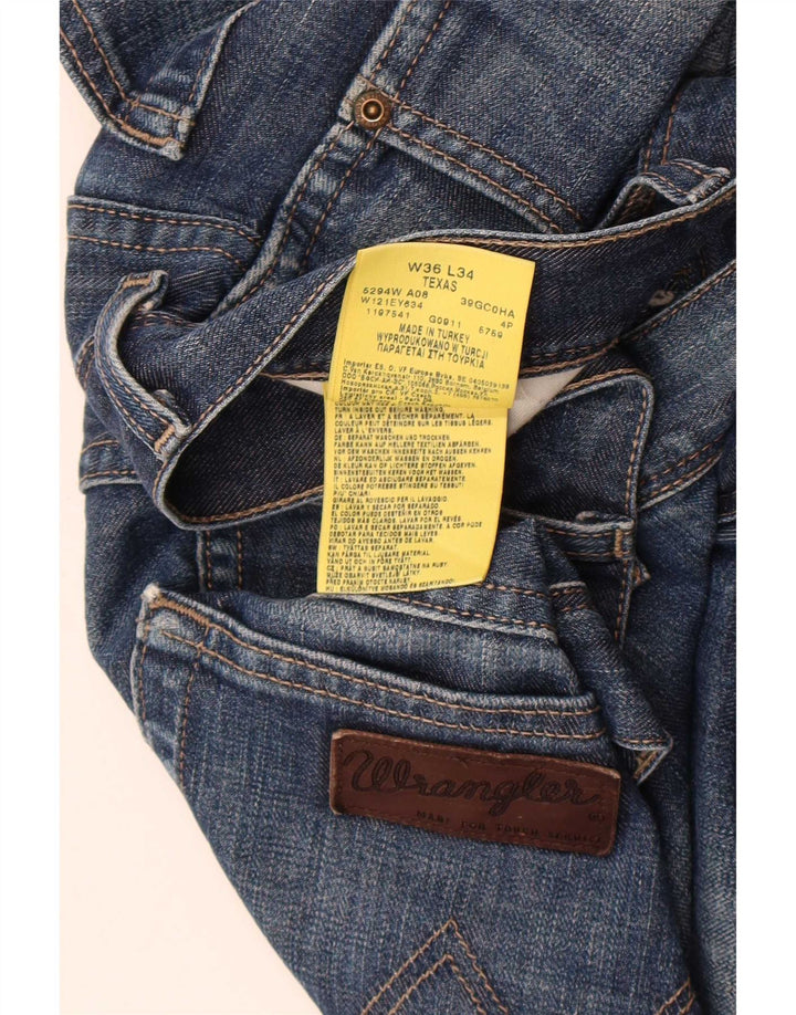 Wrangler Herren Texas Straight Jeans W36 L34 Blaue Baumwolle