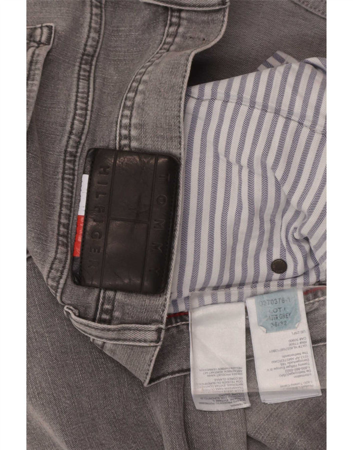 Tommy Hilfiger Herren Slim Jeans W36 L32 Graue Baumwolle