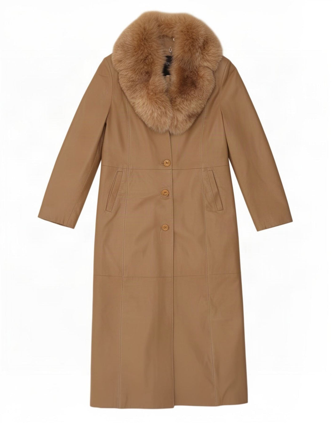 Planet Damen Ledermantel IT 46 Large Beige