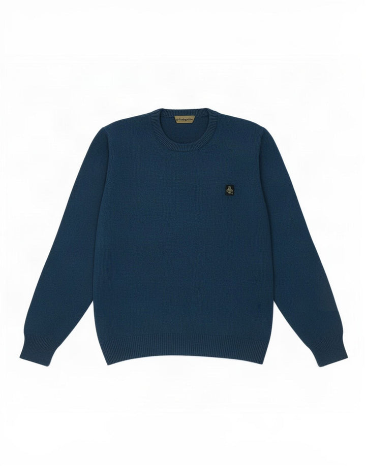 Refrigiwear Herren-Pullover mit Rundhalsausschnitt, groß, blaue Wolle