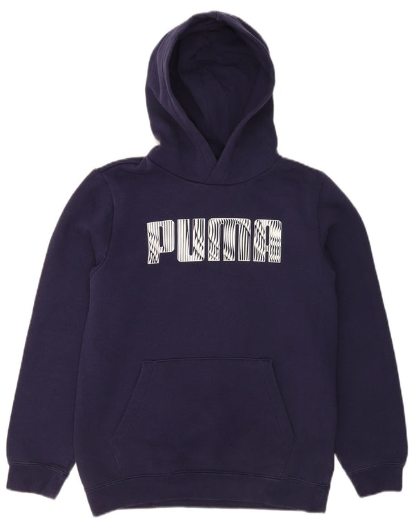 Puma Jungen Graphic Regular Fit Kapuzenpullover 13–14 Jahre Marineblaue Baumwolle