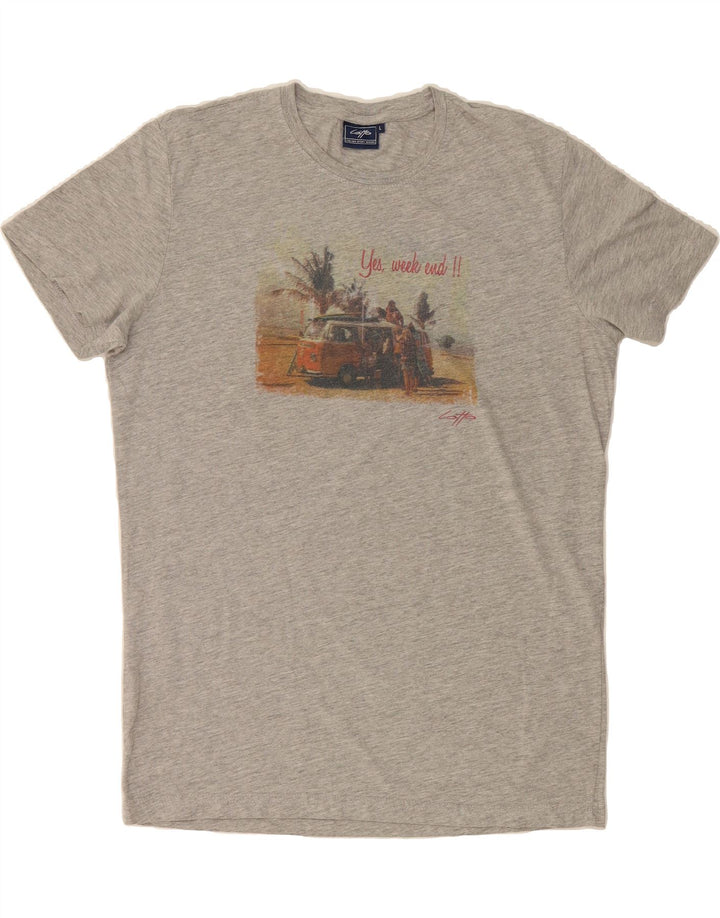 LOTTO Mens Graphic T-Shirt Top Large Grey Cotton Vintage Lotto and Second-Hand Lotto from Messina Hembry 