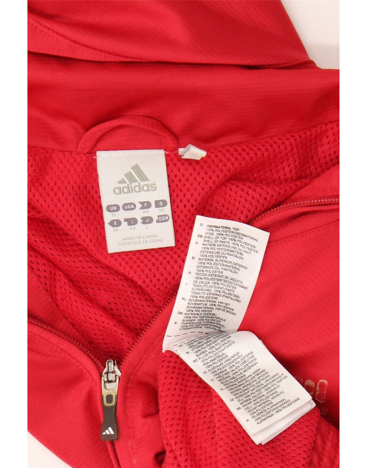 Adidas Damen Clima 365 Trainingsanzug Top Jacke UK 12 Mittelrotes Polyester