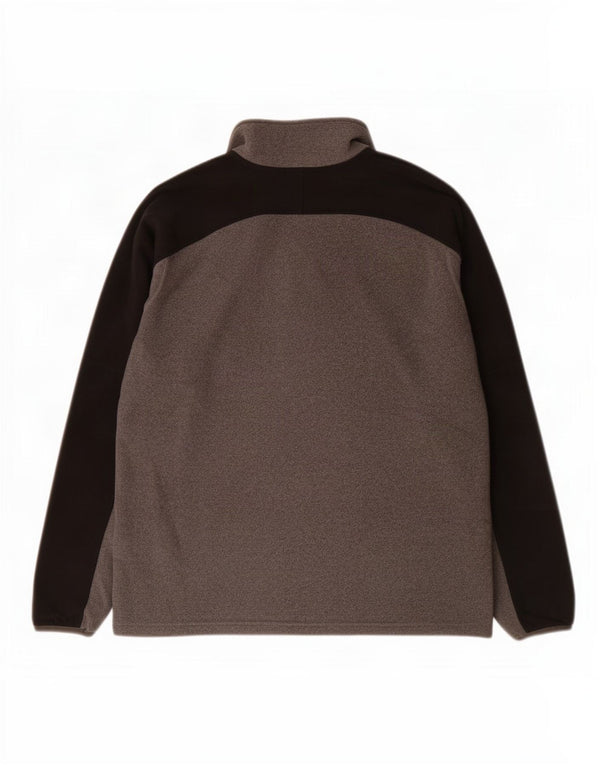 The North Face Herren-Fleecepullover mit Reißverschluss am Hals, großes graues Farbblock-Polyester