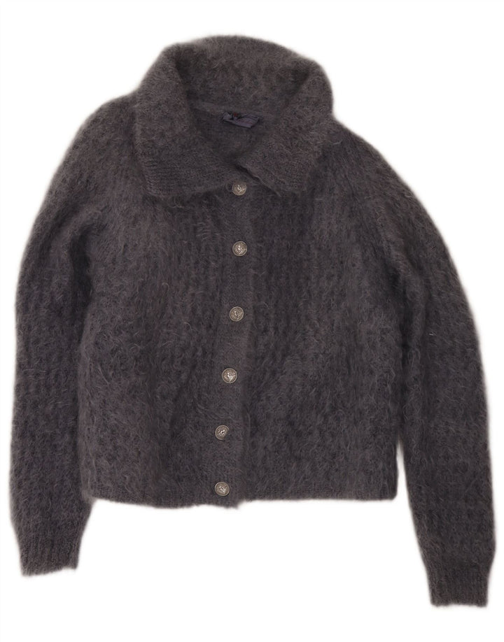 Vintage Damen Cardigan Pullover UK 14 Groß Grau