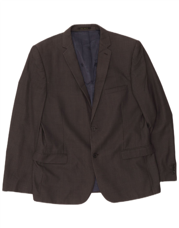 Ted Baker Herren-Blazer mit 2 Knöpfen, UK 42, XL, graue Wolle