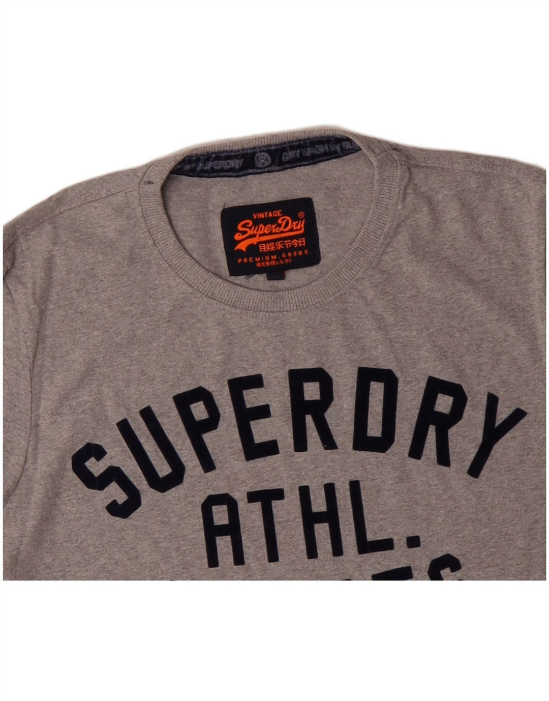 SUPERDRY Herren-T-Shirt mit Grafik, Größe L, aus grauer Baumwolle