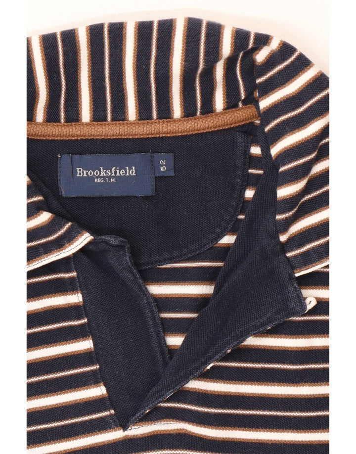 Brooksfield Herren Poloshirt IT 52 Large Marineblau gestreift